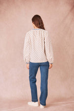Carica l'immagine nel visualizzatore di Gallery, APOLLINE - Elegante Blusa Ricamata in Cotone e Lino
