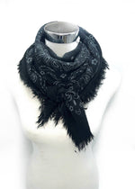 Carica l'immagine nel visualizzatore di Gallery, 5467354-K3/K23 Foulard quadrato in lana con motivo paisley
