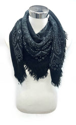 Carica l'immagine nel visualizzatore di Gallery, 5467354-K3/K23 Foulard quadrato in lana con motivo paisley
