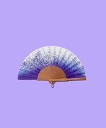 Carica l'immagine nel visualizzatore di Gallery, Ventaglio BLUE SPLASH - 19 cm - Blu e bianco

