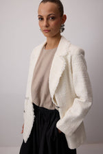 Carica l'immagine nel visualizzatore di Gallery, GIACCA IN TWEED CON FRANGE
