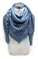Carica l'immagine nel visualizzatore di Gallery, 5467354-K3/K23 Foulard quadrato in lana con motivo paisley
