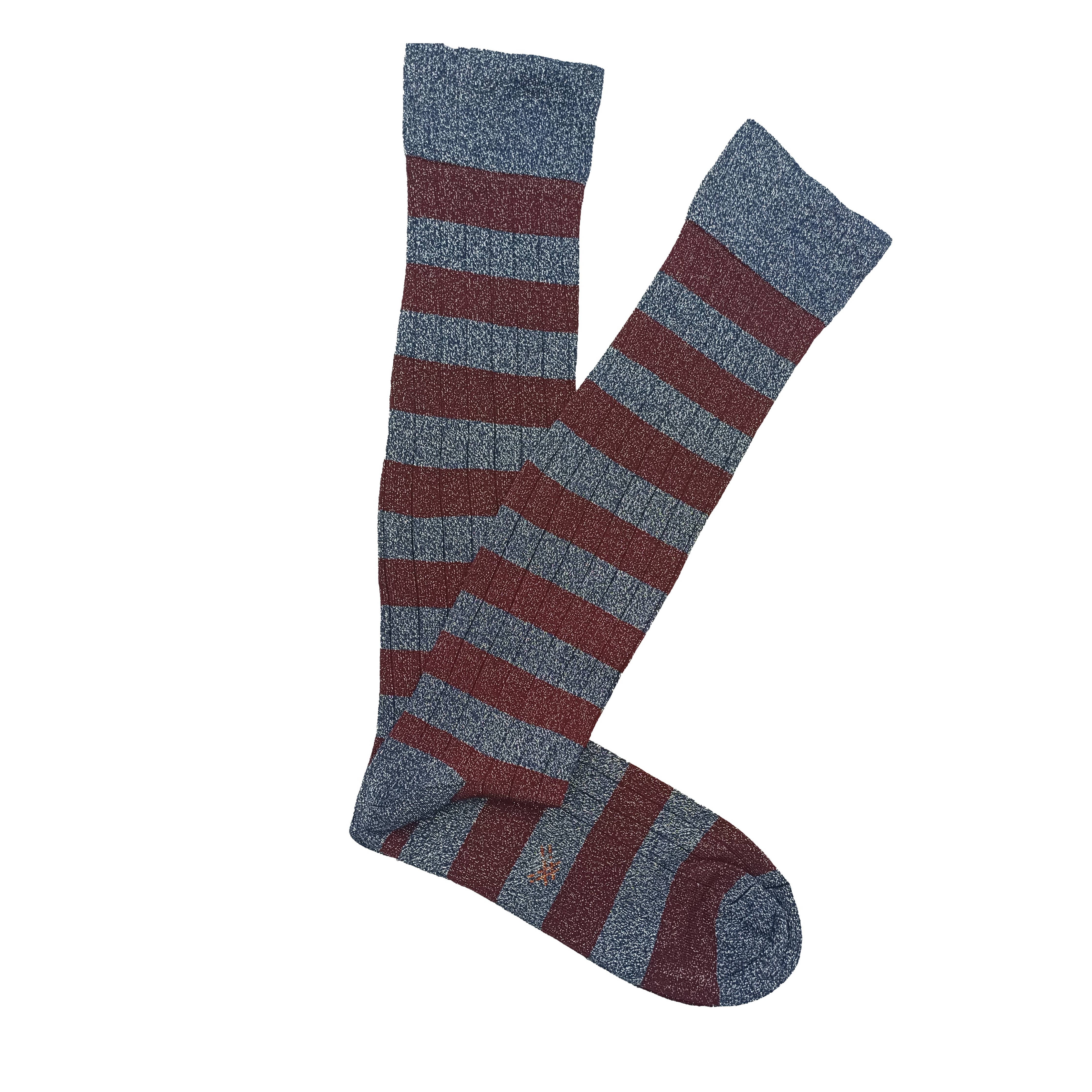 MissBrilli - Calzino alto a righe Brilli, colore bordeaux