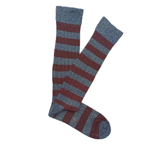 MissBrilli - Calzino alto a righe Brilli, colore bordeaux