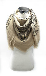 Carica l'immagine nel visualizzatore di Gallery, 5467354-K3/K23 Foulard quadrato in lana con motivo paisley
