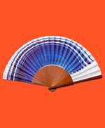 Carica l'immagine nel visualizzatore di Gallery, Ventaglio FEEL FREE - 27 cm - Blu e bianco
