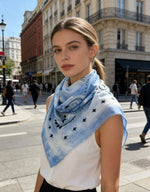 Carica l'immagine nel visualizzatore di Gallery, 46735-K12 Foulard grande carré 110*110 motivo bandana
